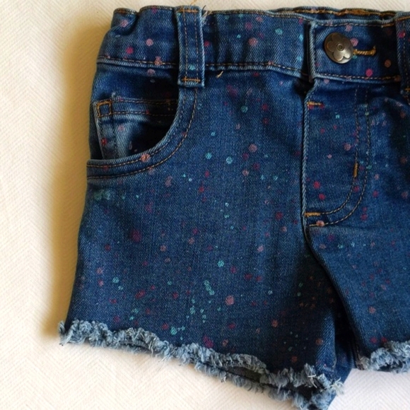 garanimals paint splatter cut off denim jean shorts 3T toddler girls - Picture 3 of 7